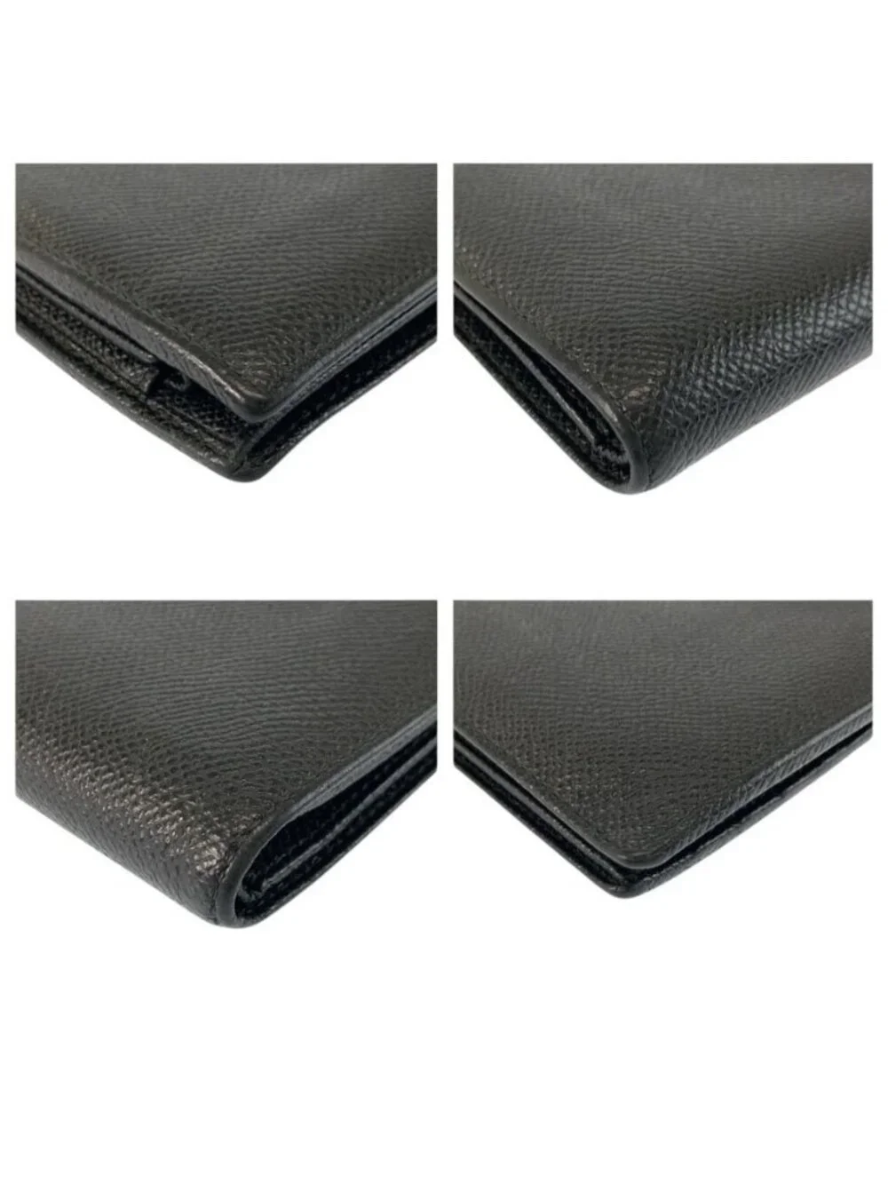 Bvlgari Black Silver Leather Fold Wallet Compact